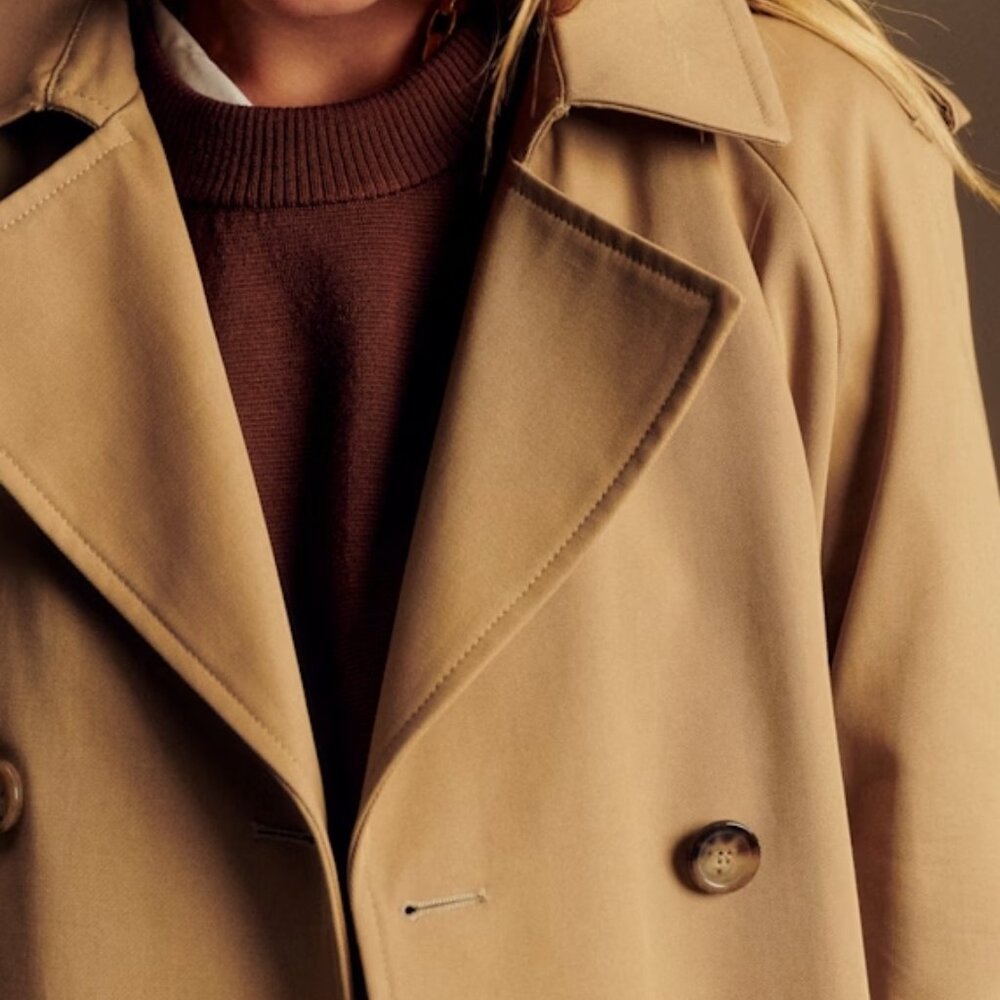Sezane Scott Trench Coat Camel - Size 6 - Picture 3 of 5